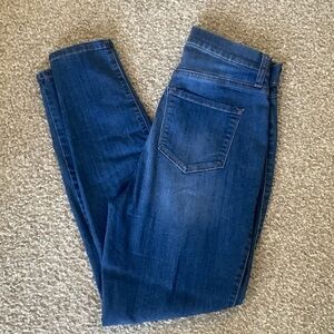 Medium blue wash high waist jeans